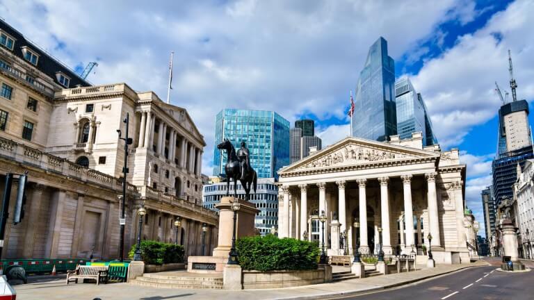 city london view with royal exchange
